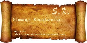 Simonyi Konstancia névjegykártya